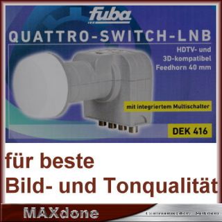 Fuba DEK 416 QUATTRO SWITCH LNB HDTV und 3D kompatibel m. intergr