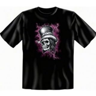 Shirt mit Motiv   Totenkopf mit Zylinder   USA Shirt Skull Gothic
