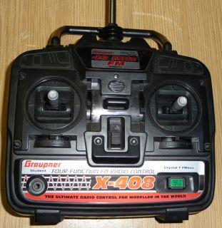Graupner Sender X408 FM40 mit Quarz Kanal 52 und Akku.