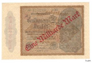 Mrd. Mark Reichsbanknote 15.12.1922 Wz. Kreuzblüten 156E 802524