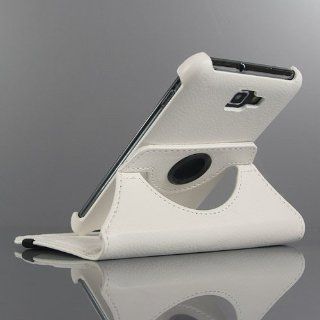 White / 360 Degrees Rotate Leather Flip Stand Cover 