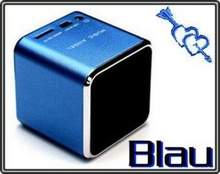 BLAU   Music Angel Mini speaker, Brüllwürfel, Lautsprecher 4GB mini