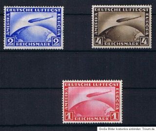 Deutsches Reich MiNr 423 + 424 + 455 Zeppelin postfrisch ** geprüft