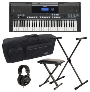 Yamaha PSR E433 Keyboard Deluxe Set mit Ständer+ Stereo Kopfhörer