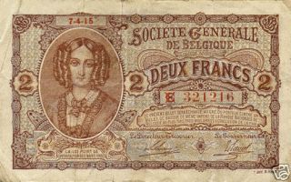Ro.434 Belgien 2 Francs 1915 18