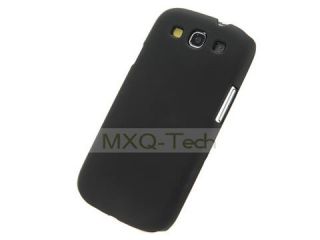 Black Hard Back Case Cover + 2x Screen Protector for Samsung Galaxy S3