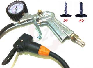Kompressor Luftpistole mit SKS Auto / SV Ventil Anschluss Manometer