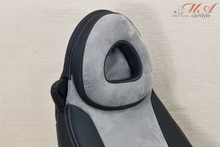 Smart 450 Bezüge Sitzbezüge Teillederbezüge Schwarz Grau Silbernaht