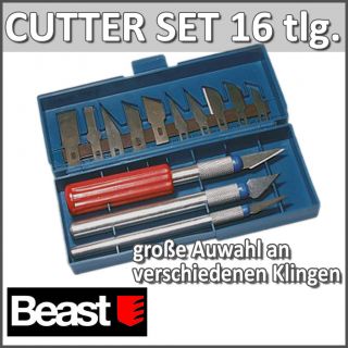 Beast Bastelmesser Cutter Set 16 tlg. Messer Skalpell Skalpellset