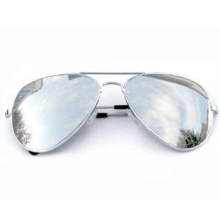Tedd Haze Pilotenbrille Silber verspiegelt mit Brillen Beutel 