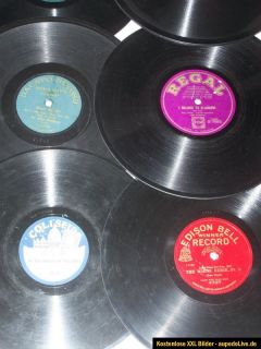 15 uralte Grammophon Platten um 1900 , englische Schellack