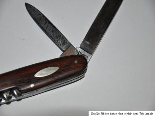 altes Taschenmesser Jagdmesser gemarkt C&R Linder mit Gravur Platte