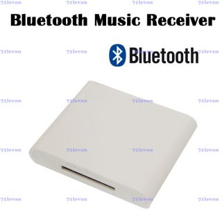 Bluetooth Music Receiver Adapter White for iPod iPhone 4S Docking Dock