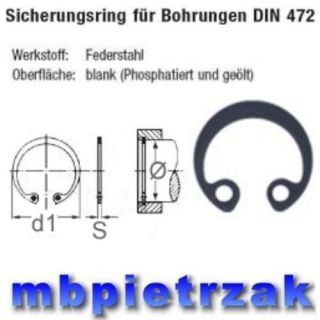 Seegerring Sicherungsring Bohrung 90x3 DIN472 (2587)