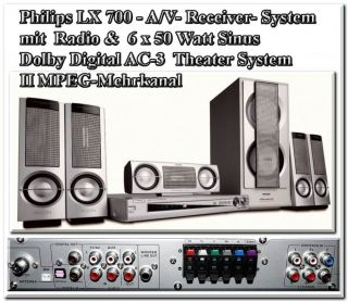 Philips LX700 Heimkino AV Receiver Radio 6 x 50 Watt RMS AC 3 DTS MPEG