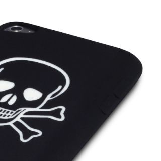 FOR IPOD TOUCH 4 4th GEN SKULL & CROSSBONES RUBBER SILICONE SKIN CASE