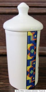 Vorratsdose für Tee (Thé) Dose aus Keramik naive Malerei Höhe 12 cm
