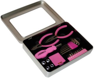 Frauen Werkzeug Set Pink 24 tlg.Geschenk Werkzeugkoffer Rosa