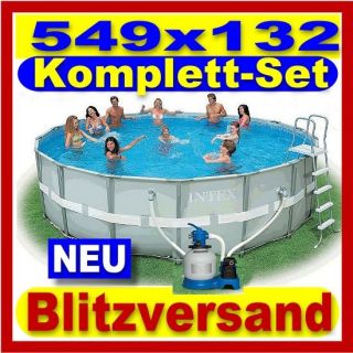 INTEX Stahlrohr Becken Pool 549 x 132 cm Schwimmbecken