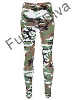 15N Damen Fraue Tarnfarben Armee Aufdruck Leggings 36 42