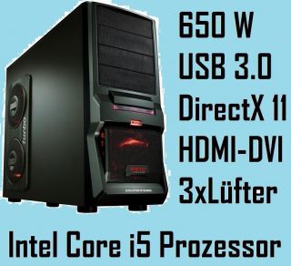 GAMER PC KOMPLETT Intel i5 2500 4x3,3GHz 8GB DDR3 GTX560 500GB 650W