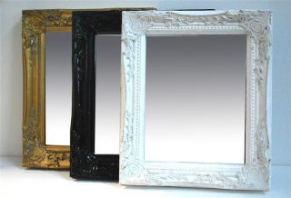 Spiegel weiss gold schwarz 32 x 27 cm Facettenschliff