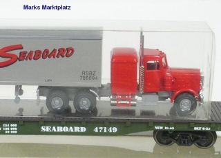 H0 US Flachwagen Seaboard m. Wiking Truck Märklin 4865 NEU OVP 2