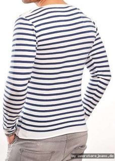 WASABI Shirt Pulli Weiß Navy Streifen Shirt Fashion Mode WSB JEANS GR