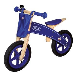 Bino Laufrad Lauflernrad aus Holz Blau Motorrad Holzmotorrad   NEU