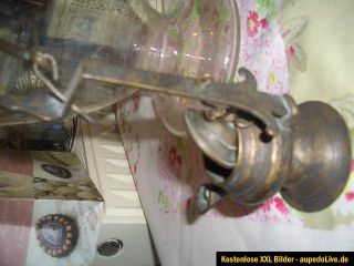 alte antike Petroleumlampe Aladinlampe zum Aufhängen Messing ? Kupfer