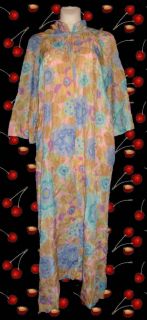 Diva Vintage Morgenmantel Morgenrock Flowerpower ca46♠