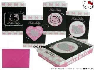 12x Hello Kitty Karten Geburtstagskarte Einladung