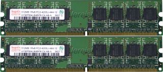 Hynix 1GB (2x 512MB) DDR2 RAM PC2 4200U, 533MHz, HYMP564U64BP8 C4 AB A