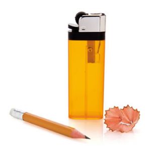 Pencil Lite Lighter Shaped Sharpener Fun Office Gadget