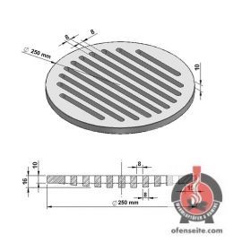 Ø 25 cm Rundrost Gussrost Brennraumrost Tafelrost Ascherost Kaminrost