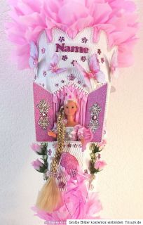 Luxuriöse XXL Schultüte Rapunzel/ Puppenschloß rosa weiß