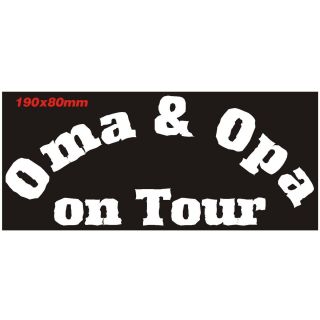 Aufkleber Oma & Opa on Tour für Heckklappe Wohnmobil auf Reisen Fahrt