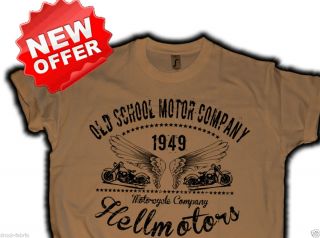 Biker T Shirt,old school Motor Company Hellmotors,Chopper motorcycle