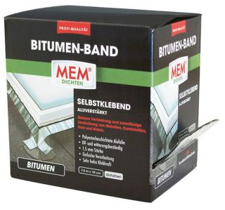 MEM Bauchemie Bitumen Dichtband, 10 cm breit, 7,5 m lang, Alufarben in
