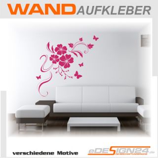 E118 Wandtattoo Wandaufkleber Sticker Aufkleber Blume Blumenranke