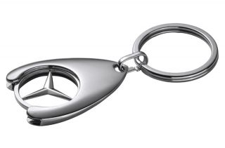 Schlüsselanhänger Einkaufschip Chip Stern Chrom Mercedes Benz