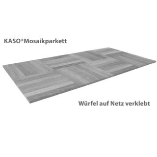 KASO Eiche NATUR Mosaikparkett Massiv Parkett + Kleber   12 qm