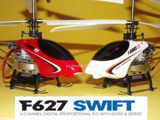 Kanal RC Helikopter F 27/F 627 Swift Indoor/Outdoor mit Gyroskop Rot