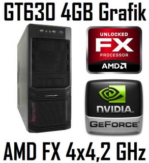Gamer PC 600 W COMPUTER AMD Bulldozer FX 4170 4x4.2GHz 8GB ddr3 GT630