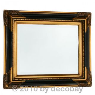 Kristallspiegel schwarz gold Wandspiegel Barock 50x60 Spiegel