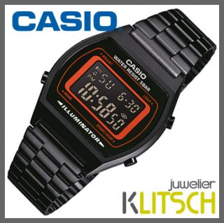 Casio Collection Retro Digital Quarz Herren Uhr Schwarz Rot B640WB