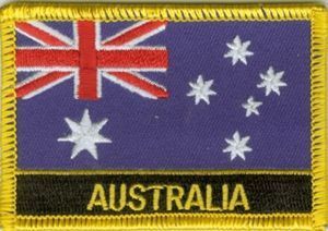 Australien Aufnäher Aufbügler Patch Schrift Flagge Fahne