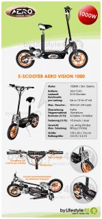 AERO Vision 1000 Escooter Elektro Roller E Scooter Elektroroller NEU