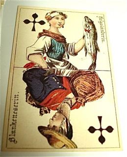 Hamburger Spielkarte um 1860, Faksimile GOLDRAND ungespielt