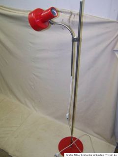 Top Stehlampe, rot, 70er Jahre, Designer Lampe, Vintage, Retro Kult
